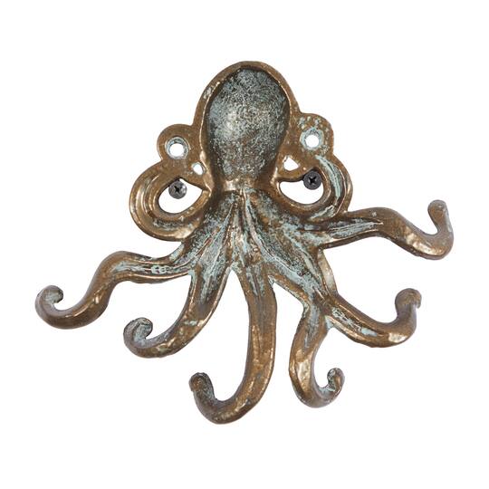 Set of 2 Bronze Metal Coastal Wall Hook, 8" x 7"